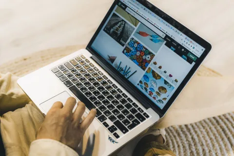 Un écran d'ordinateur affichant une interface de recherche épurée sans publicités.