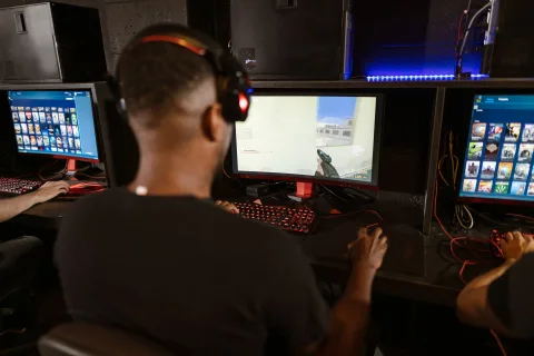Un joueur vérifie l'historique des prix d'un jeu vidéo sur son écran d'ordinateur.